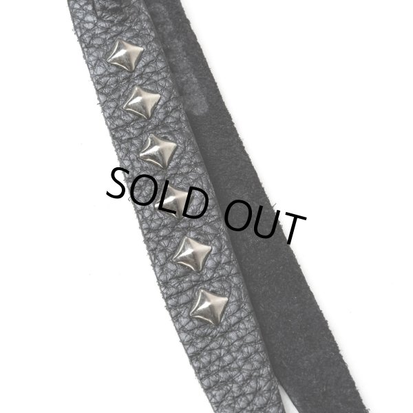 画像4: CALEE/STUDS & KNITTING LEATHER SHORT KEY RING＜TYPE A＞（BLACK/SILVER）［レザーショートキーリング-25春夏］ (4)