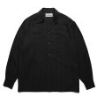 画像1: WACKO MARIA/KASURI STRIPED OPEN COLLAR SHIRT（BLACK）［カスリストライプオープンカラーシャツ-25春夏］ (1)