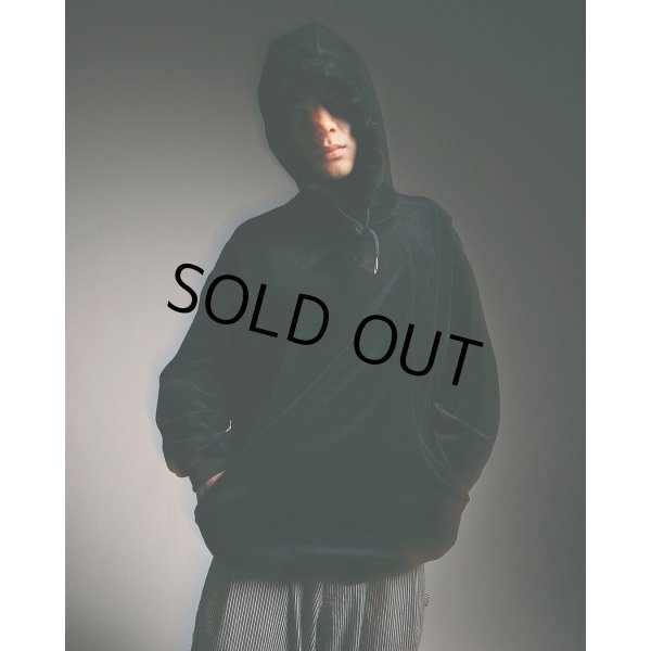 画像2: TIGHTBOOTH/VELOUR PULLOVER HOODIE（Black）［ベロアプルオーバーフーディー-25春夏］ (2)