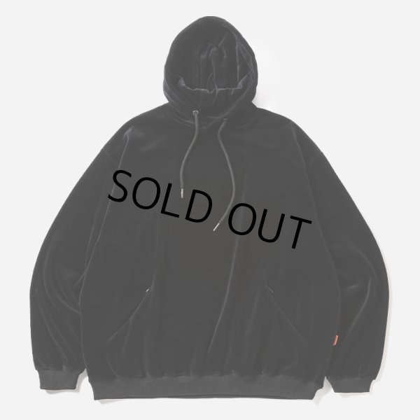 画像1: TIGHTBOOTH/VELOUR PULLOVER HOODIE（Black）［ベロアプルオーバーフーディー-25春夏］ (1)