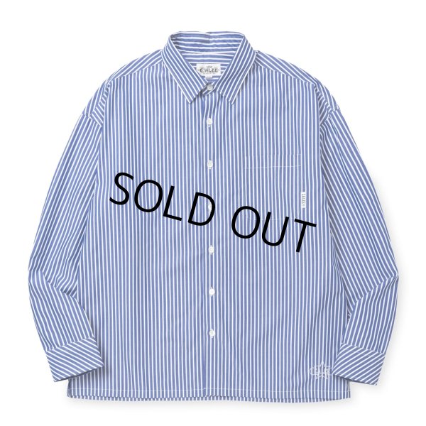 画像1: CALEE/STRIPE BOX L/S SH（STRIPE/B）［ストライプボックスシャツ-25春夏］ (1)