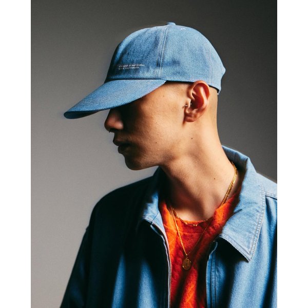 画像2: TIGHTBOOTH/LABEL LOGO DENIM 6 PANEL（Light Blue）［デニム6パネルキャップ-25春夏］ (2)