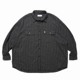 画像: COOTIE PRODUCTIONS/Amundsen Check Oversized L/S Shirts（Black）［チェックオーバーサイズシャツ-25春夏］