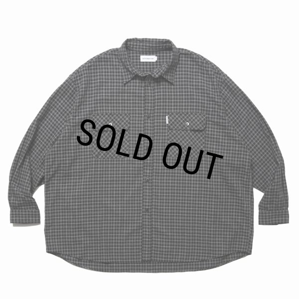画像1: COOTIE PRODUCTIONS/Amundsen Check Oversized L/S Shirts（Black）［チェックオーバーサイズシャツ-25春夏］ (1)