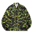 画像1: CALEE/CAMO PATTERN OVER SHILHOUETTE L/S SHIRT JACKET（BLACK/GREEN）［カモパターンシャツJKT-25春夏］ (1)