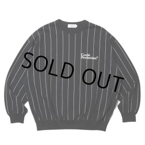 画像: COOTIE PRODUCTIONS/Allover Print Open End Yarn Sweat Crew（Black）［ストライプスウェットクルー-25春夏］