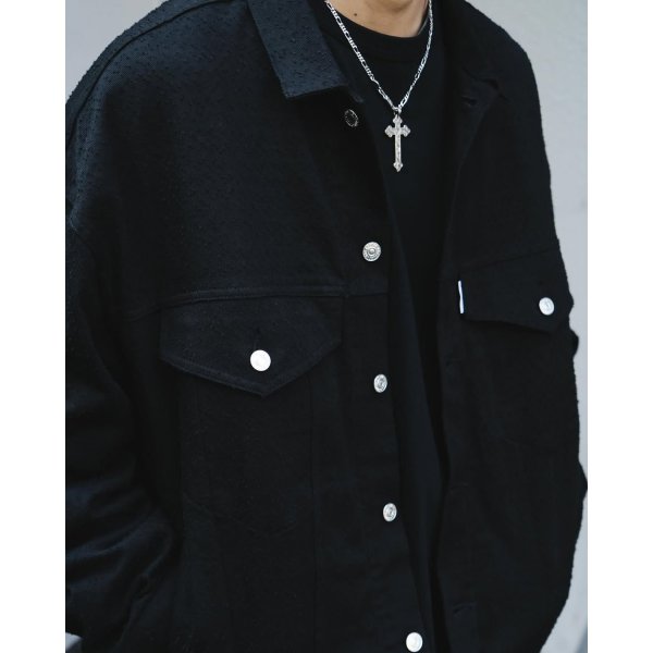 画像4: COOTIE PRODUCTIONS/Needle Punch Twill 3rd Type Jacket（Black）［ニードルパンチツイルサードタイプJKT-25春夏］ (4)