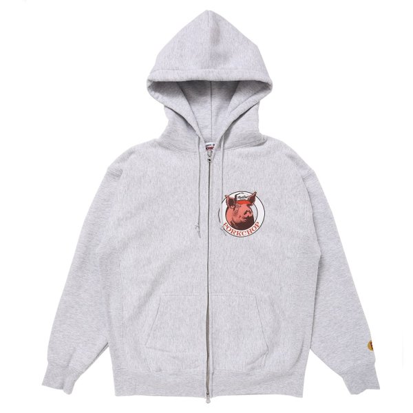 画像1: PORKCHOP/C PORK ZIP UP HOODIE（ASH）［ジップアップフーディー-25春夏］ (1)