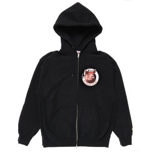 画像: PORKCHOP/C PORK ZIP UP HOODIE（BLACK）［ジップアップフーディー-25春夏］