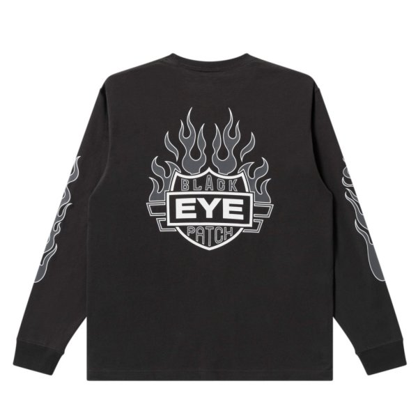画像2: BlackEyePatch/FLAME RIDER LOGO L/S TEE（CHARCOAL） (2)