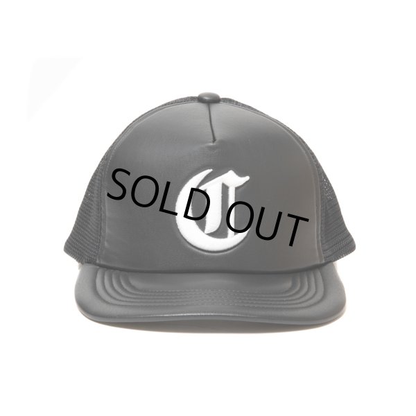 画像1: COOTIE PRODUCTIONS/Faux Leather 5 Panel Mesh Cap（Black/White）［ビーガンレザーメッシュキャップ-25春夏］ (1)