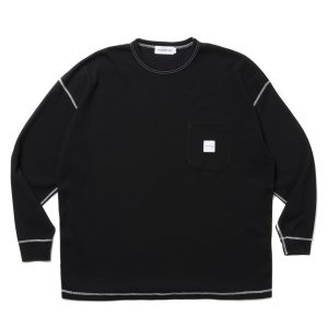 画像: COOTIE PRODUCTIONS/T/C Waffle Error Fit L/S Tee（Black/White）［ワッフルエラーフィット長袖ポケT-25春夏］