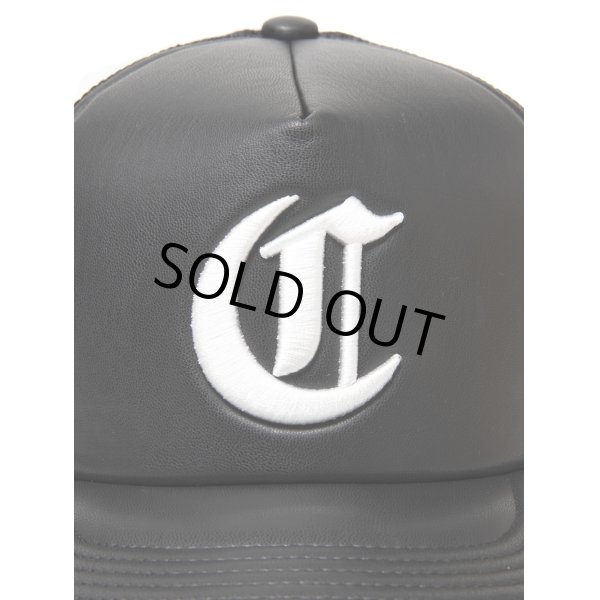 画像4: COOTIE PRODUCTIONS/Faux Leather 5 Panel Mesh Cap（Black/White）［ビーガンレザーメッシュキャップ-25春夏］ (4)