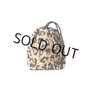 画像: WACKO MARIA/LEOPARD DRAWSTRING BAG（BEIGE）［レオパードドローストリングバッグ-25春夏］
