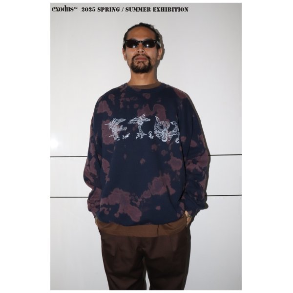 画像5: exodus/F.T.W TIE DYE SWEAT SHIRT（NAVY）［タイダイクルーネックスウェット-25春夏］ (5)
