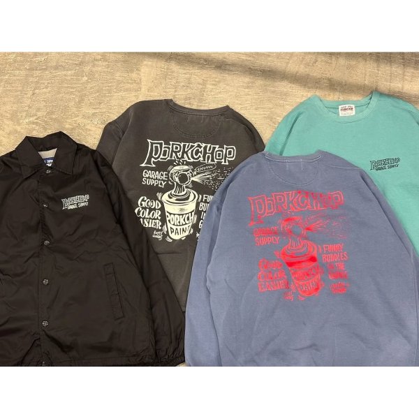 PORKCHOP/MAD SPRAY SWEAT（ASH BLACK）［クルーネック