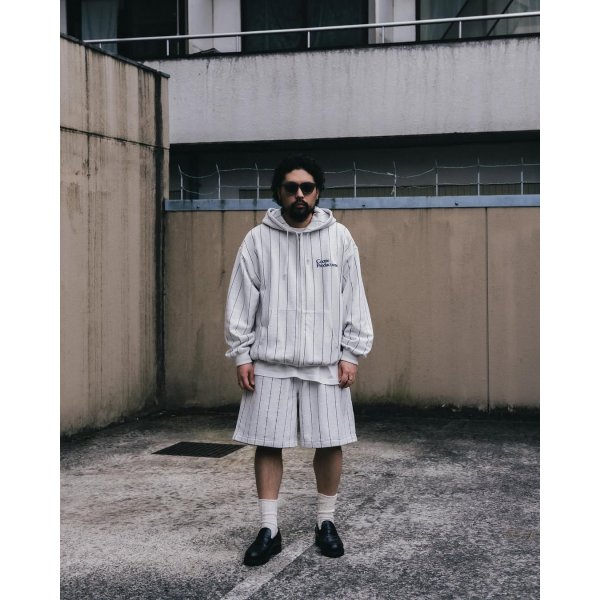 画像3: COOTIE PRODUCTIONS/Allover Print Open End Yarn Sweat Zip Hoodie（Oatmeal）［ストライプスウェットジップフーディー-25春夏］ (3)