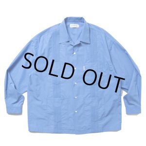 画像: COOTIE PRODUCTIONS/120/2 Typewriter Cuba L/S Shirt（Blue）［キューバシャツ-25春夏］