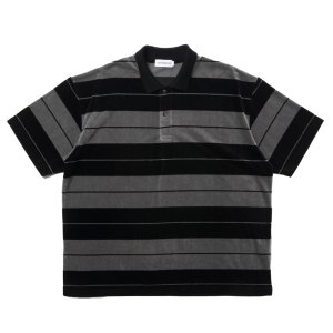 画像: COOTIE PRODUCTIONS/Velour Border S/S Polo（Black）［ベロアボーダーポロ-25春夏］