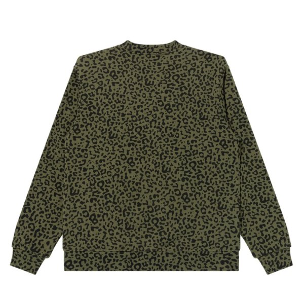 画像2: BlackEyePatch/OE LOGO LEOPARD PATTERNED CARIDIGAN（OLIVE） (2)