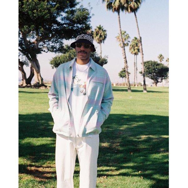 画像3: CHALLENGER/PLAID ZIP UP SHIRT（MINT）［チェックジップアップシャツ-25春夏］ (3)