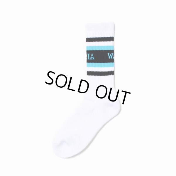 画像2: WACKO MARIA/LOGO JACQUARD SOCKS（WHITE/SAX）［ロゴジャガードソックス-25春夏］ (2)