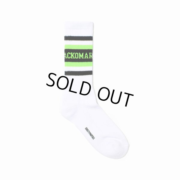 画像1: WACKO MARIA/LOGO JACQUARD SOCKS（WHITE/GREEN）［ロゴジャガードソックス-25春夏］ (1)