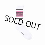 画像: WACKO MARIA/LOGO JACQUARD SOCKS（WHITE/PINK）［ロゴジャガードソックス-25春夏］