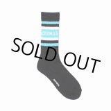 画像: WACKO MARIA/LOGO JACQUARD SOCKS（BLACK/SAX）［ロゴジャガードソックス-25春夏］