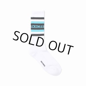 画像: WACKO MARIA/LOGO JACQUARD SOCKS（WHITE/SAX）［ロゴジャガードソックス-25春夏］