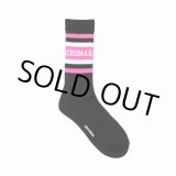 画像: WACKO MARIA/LOGO JACQUARD SOCKS（BLACK/PINK）［ロゴジャガードソックス-25春夏］