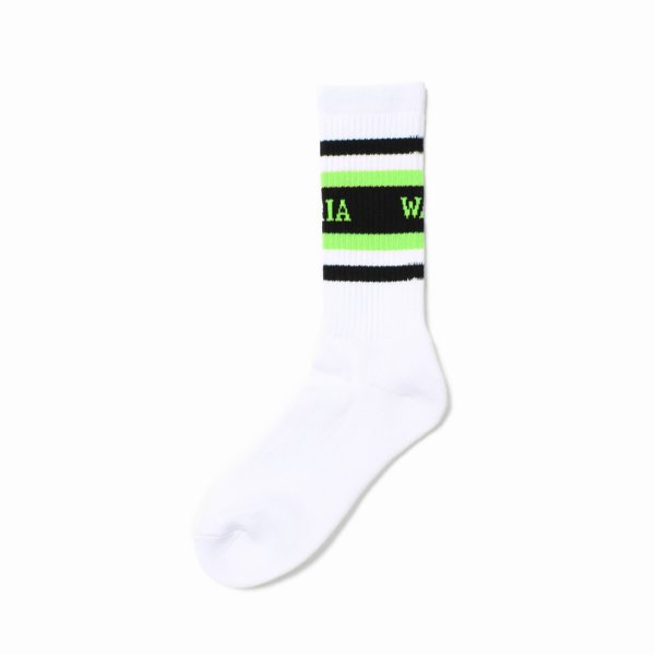 画像2: WACKO MARIA/LOGO JACQUARD SOCKS（WHITE/GREEN）［ロゴジャガードソックス-25春夏］ (2)