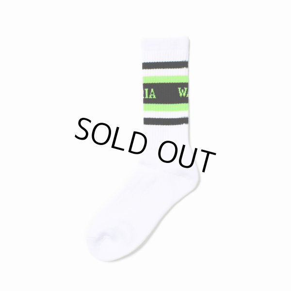 画像2: WACKO MARIA/LOGO JACQUARD SOCKS（WHITE/GREEN）［ロゴジャガードソックス-25春夏］ (2)