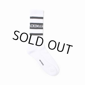 画像: WACKO MARIA/LOGO JACQUARD SOCKS（WHITE/BLACK）［ロゴジャガードソックス-25春夏］