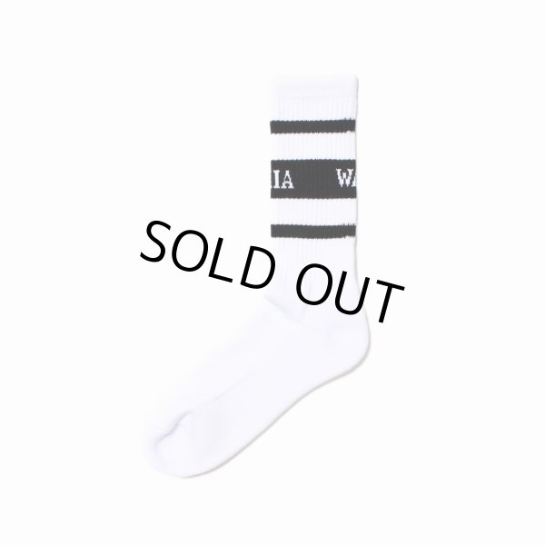 画像2: WACKO MARIA/LOGO JACQUARD SOCKS（WHITE/BLACK）［ロゴジャガードソックス-25春夏］ (2)