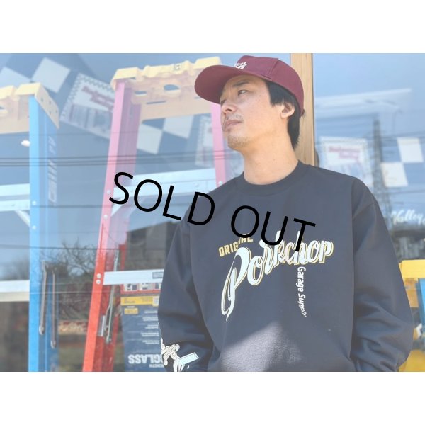 画像5: PORKCHOP/CRS LOGO L/S TEE（BLACK）［プリント長袖T-25春夏］ (5)
