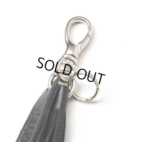 画像2: CALEE/STUDS & TASSEL LEATHER LONG KEY RING（BLACK）［レザーロングキーリング-25春夏］ (2)