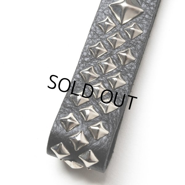 画像3: CALEE/STUDS LEATHER FLAT KEY RING（BLACK）［フラットキーリング-25春夏］ (3)