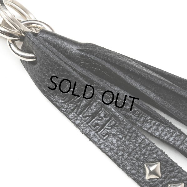 画像3: CALEE/STUDS & TASSEL LEATHER LONG KEY RING（BLACK）［レザーロングキーリング-25春夏］ (3)