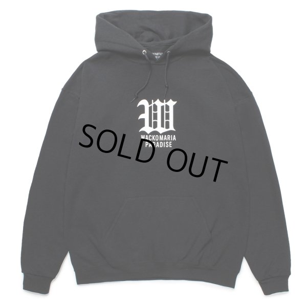 画像1: WACKO MARIA/HOODED SWEAT SHIRT（BLACK）［プルオーバーパーカー-25春夏］ (1)