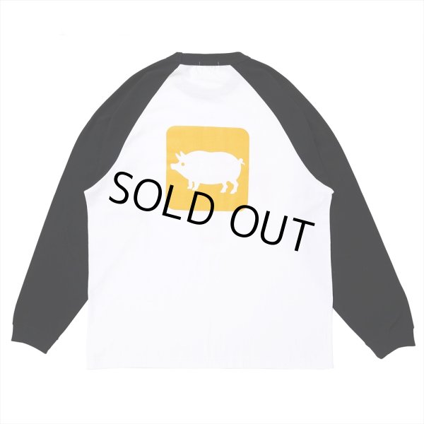 画像2: PORKCHOP/CYOW RAGLAN L/S TEE（YELLOW/BLACK）［ラグラン長袖T-25春夏］ (2)