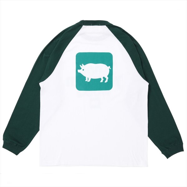 画像2: PORKCHOP/CYOW RAGLAN L/S TEE（EMERALD/GREEN）［ラグラン長袖T-25春夏］ (2)