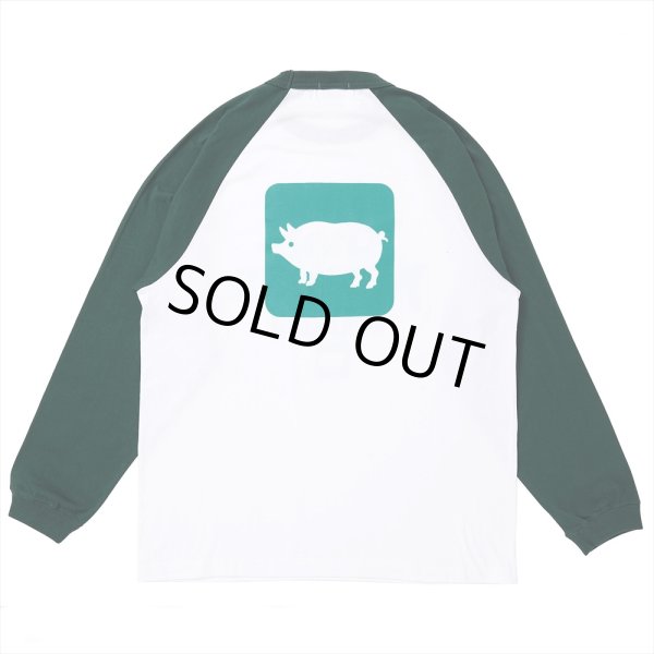 画像2: PORKCHOP/CYOW RAGLAN L/S TEE（EMERALD/GREEN）［ラグラン長袖T-25春夏］ (2)