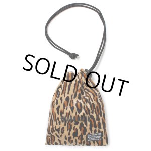 画像: WACKO MARIA/LEOPARD VELOUR DRAWSTRING BAG（BEIGE）［レオパードベロアドローストリングバッグ-25春夏］