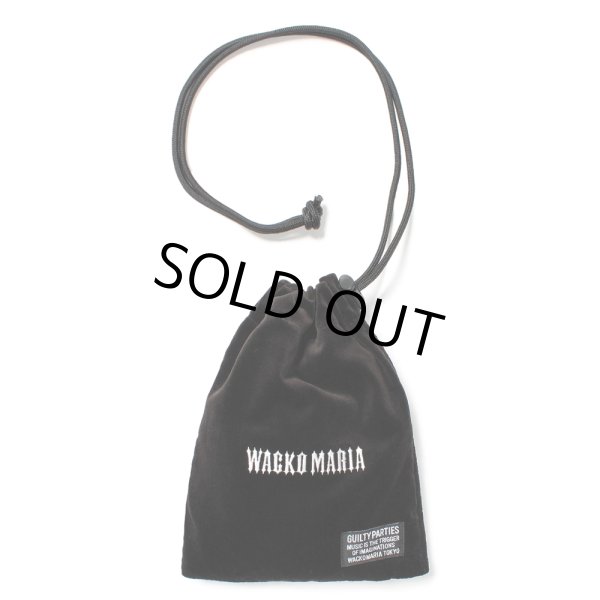 画像1: WACKO MARIA/VELOUR DRAWSTRING BAG（BLACK）［ベロアドローストリングバッグ-25春夏］ (1)