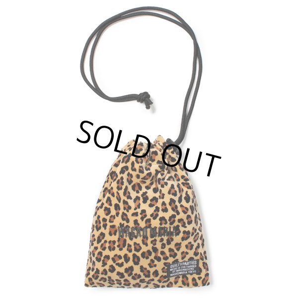 画像1: WACKO MARIA/LEOPARD VELOUR DRAWSTRING BAG（BEIGE）［レオパードベロアドローストリングバッグ-25春夏］ (1)