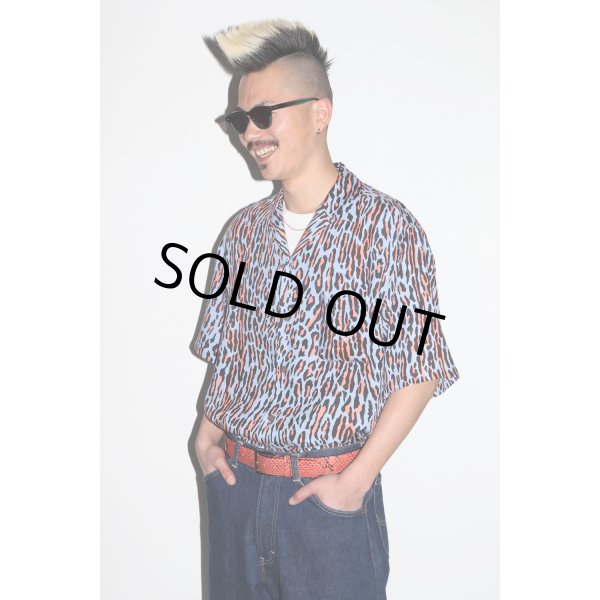 画像3: WACKO MARIA/LEOPARD HAWAIIAN SHIRT（BLUE）［レオパードハワイアンシャツ-25春夏］ (3)