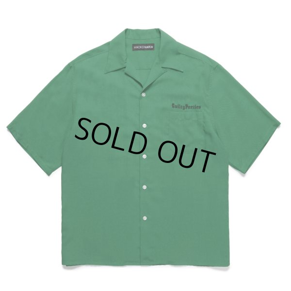 画像1: WACKO MARIA/50'S OPEN COLLAR SHIRT（GREEN）［50'Sオープンカラーシャツ-25春夏］ (1)