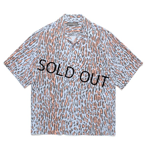 画像1: WACKO MARIA/LEOPARD HAWAIIAN SHIRT（BLUE）［レオパードハワイアンシャツ-25春夏］ (1)