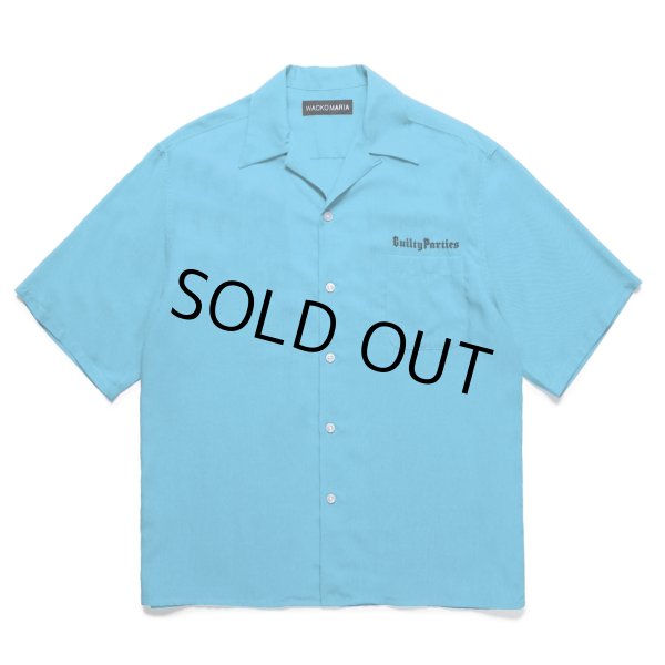 画像1: WACKO MARIA/50'S OPEN COLLAR SHIRT（BLUE）［50'Sオープンカラーシャツ-25春夏］ (1)